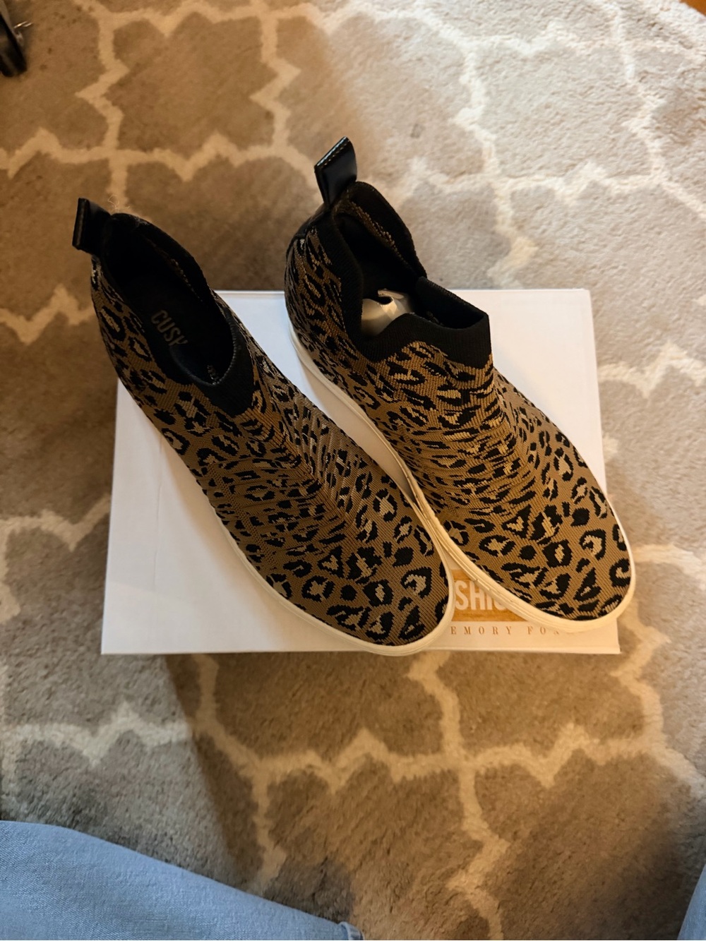 Cushionaire Leopard Wedge Sneakers